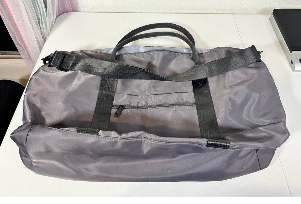 TOPBAG Travel Weekend Duffle Bag Gym Sports Gray Zipper Tote Carry-On